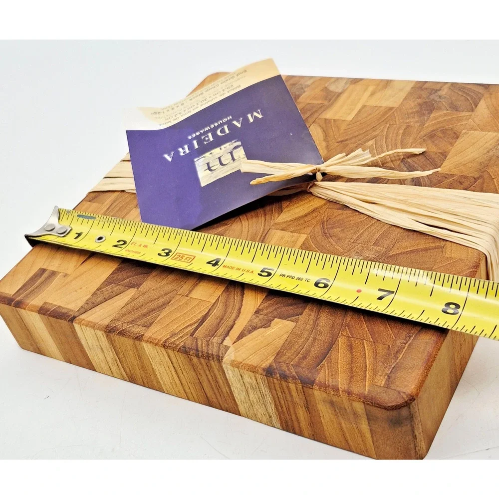 Madeira Teak End Grain Chop Block Cutting Board 8